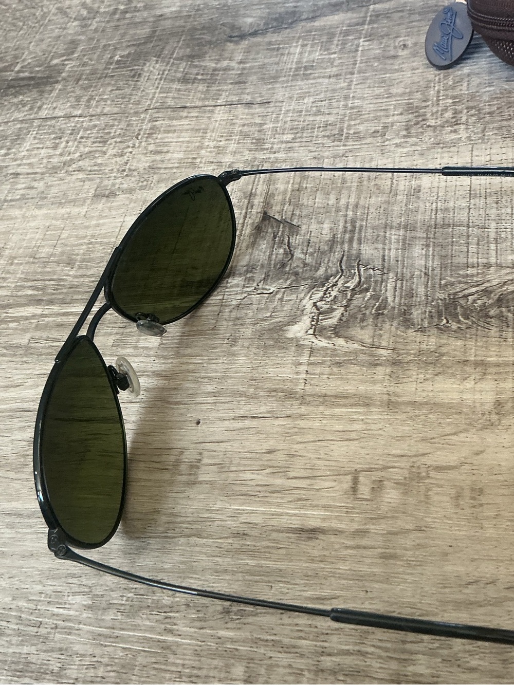 Maui Jim Black Aviator Sunglasses with Brown Case 56mm - Picture 8 of 11